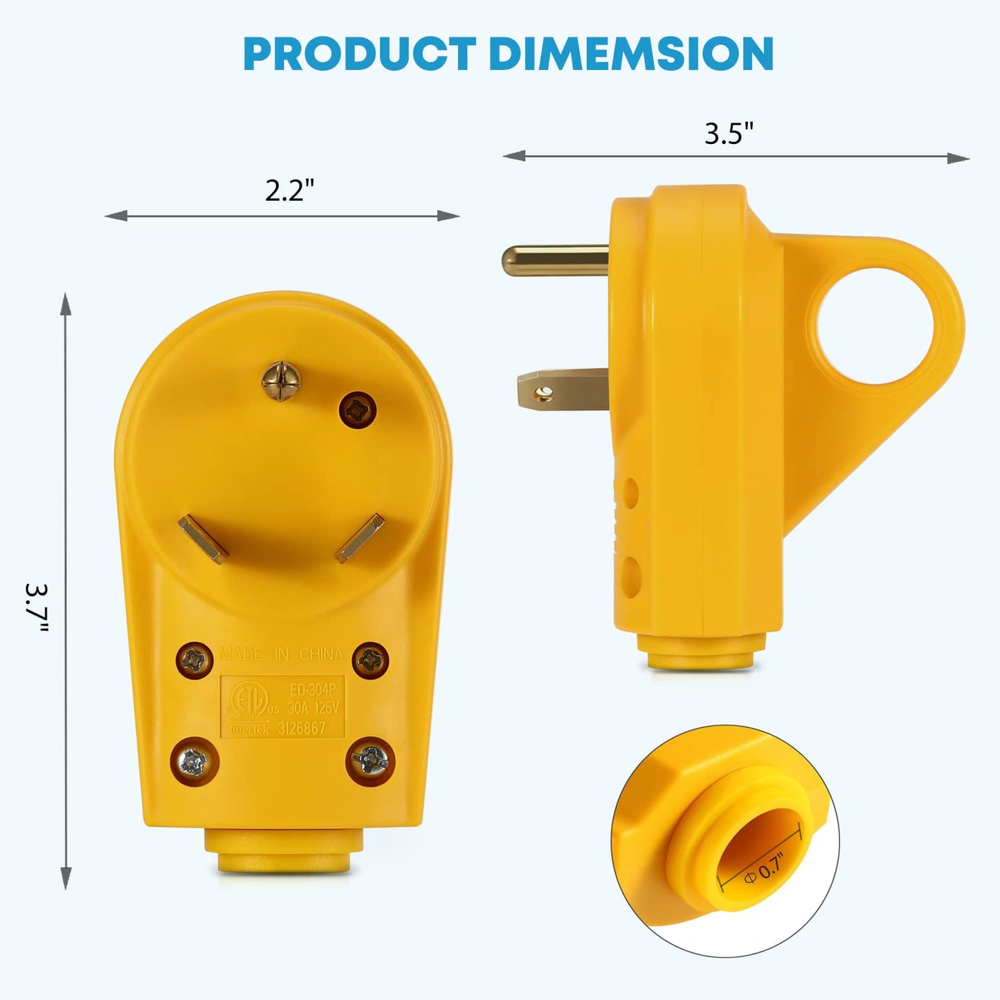 Kohree 30 Amp RV Replacement Plug