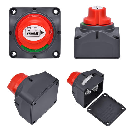 Kohree Battery Disconnect Switch, 12V-48V Battery Isolator Power Cut Off Master Switch Waterproof