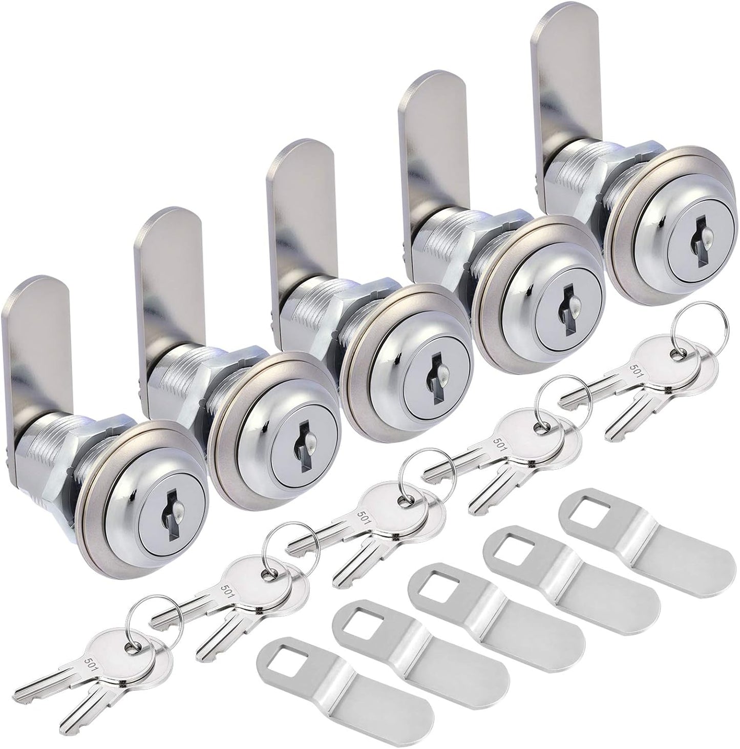 Kohree Upgrade Cabinet Locks with Keys, 5 Pack Cylinder Cabinet Locks keyed Alike