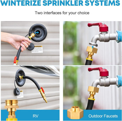 Kohree RV Winterizer Kit, Sprinkler Winterizing Blowout Kit with Shut Off Valve