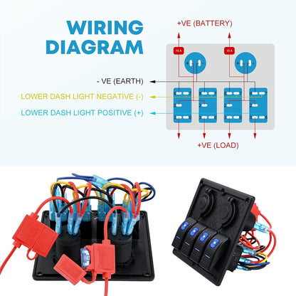 Marine Boat Rocker Switch Panel